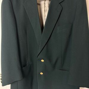 Vintage Austin Reed hunter/forest green blazer with gold-tone crest buttons